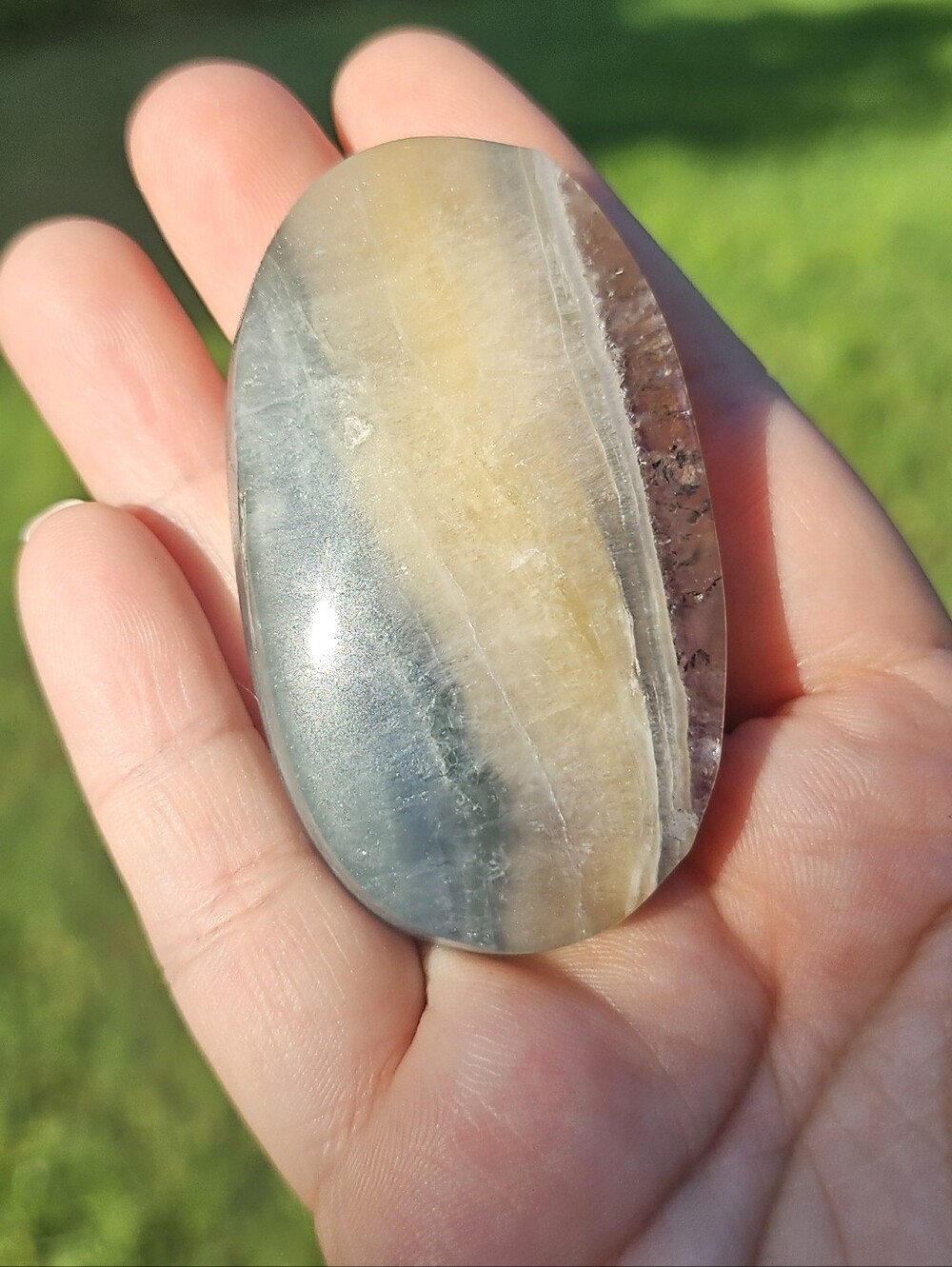 Blue Fluorite Palm Stone 2 In